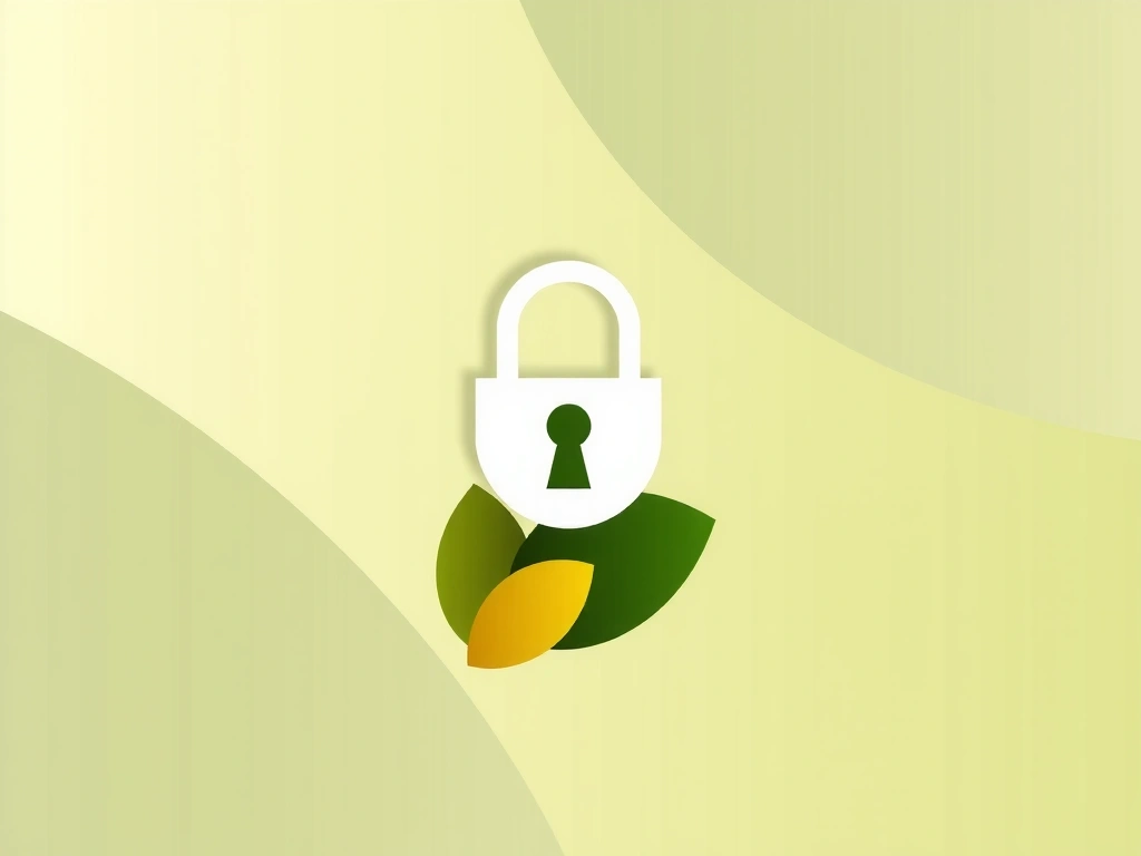 A digital lock icon surrounded by leaves and elegant botanical patterns, symbolizing data security and privacy rights.